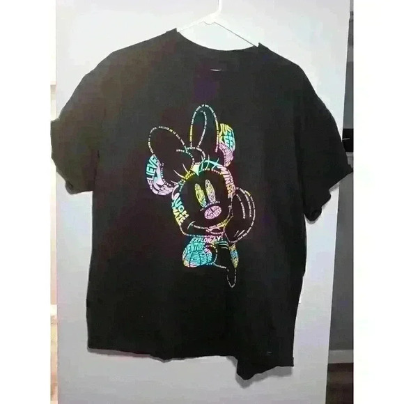 Minnie Mouse Believe In‎ Magic Pastel Neon Text Disney Parks Shirt Size XLarge - Picture 1 of 3